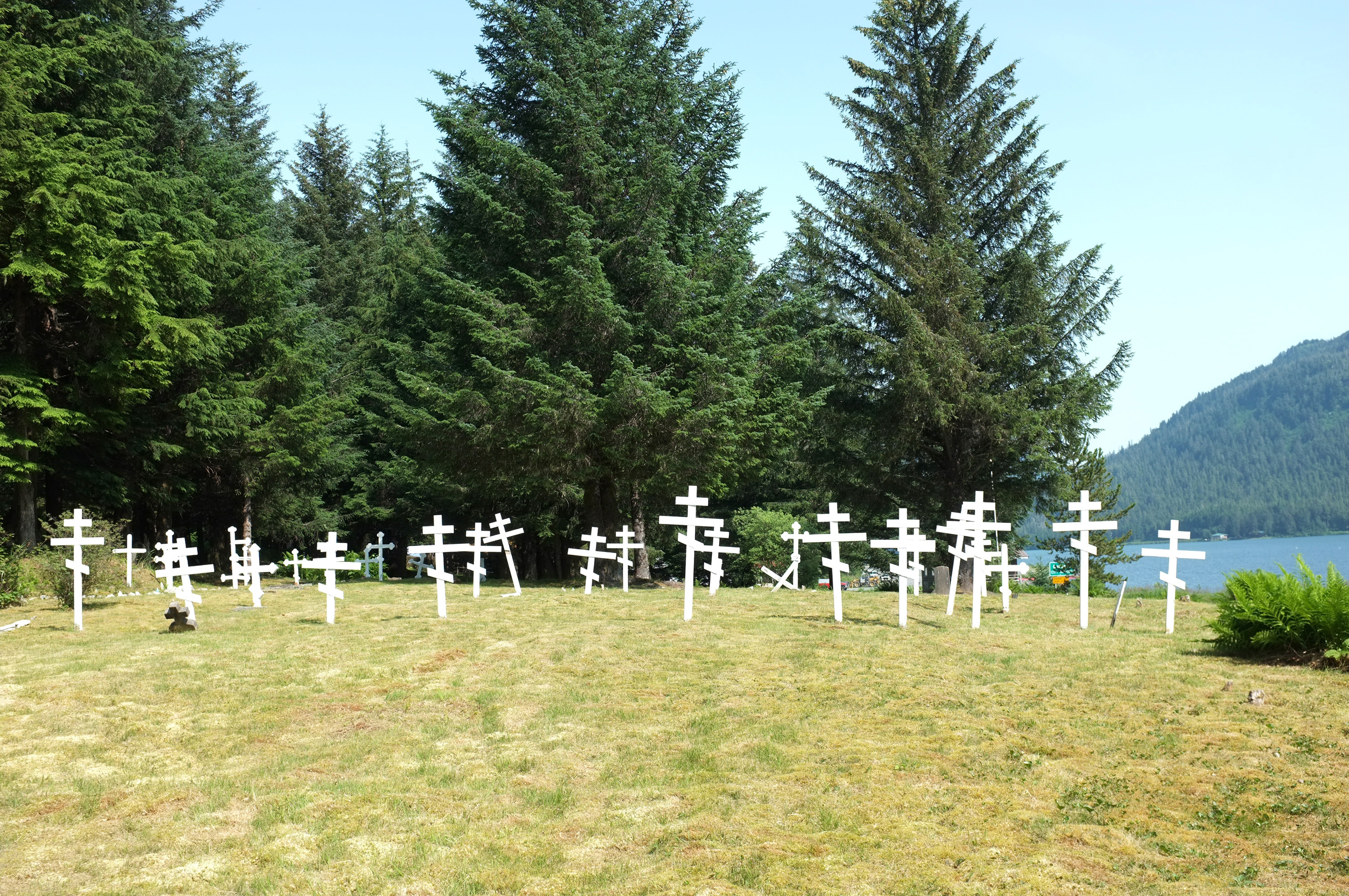 Russian graveyard near Eyak Lake in Cordova AK